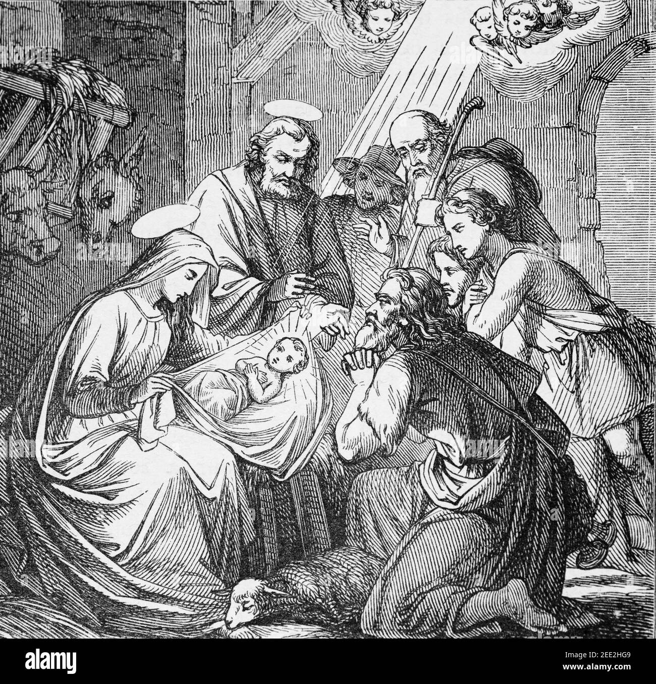 The circumcision of Jesus, scene of the New Testament, Histoire Biblique de L´Ancien Testament, Stock Photo