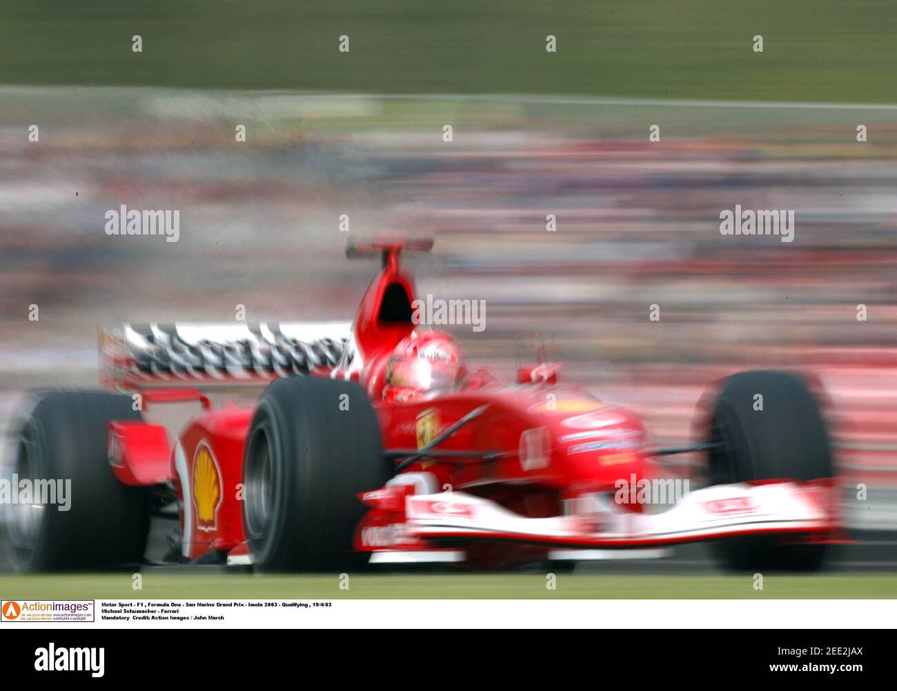 Motor Sport F1 Formula One San Marino Grand Prix Imola 03 Qualifying 19 4 03 Michael Schumacher Ferrari Mandatory Credit Action Images John Marsh Stock Photo Alamy