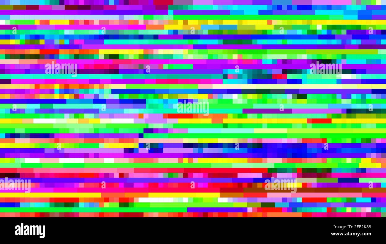 Digital glitch effect on computer or TV screen