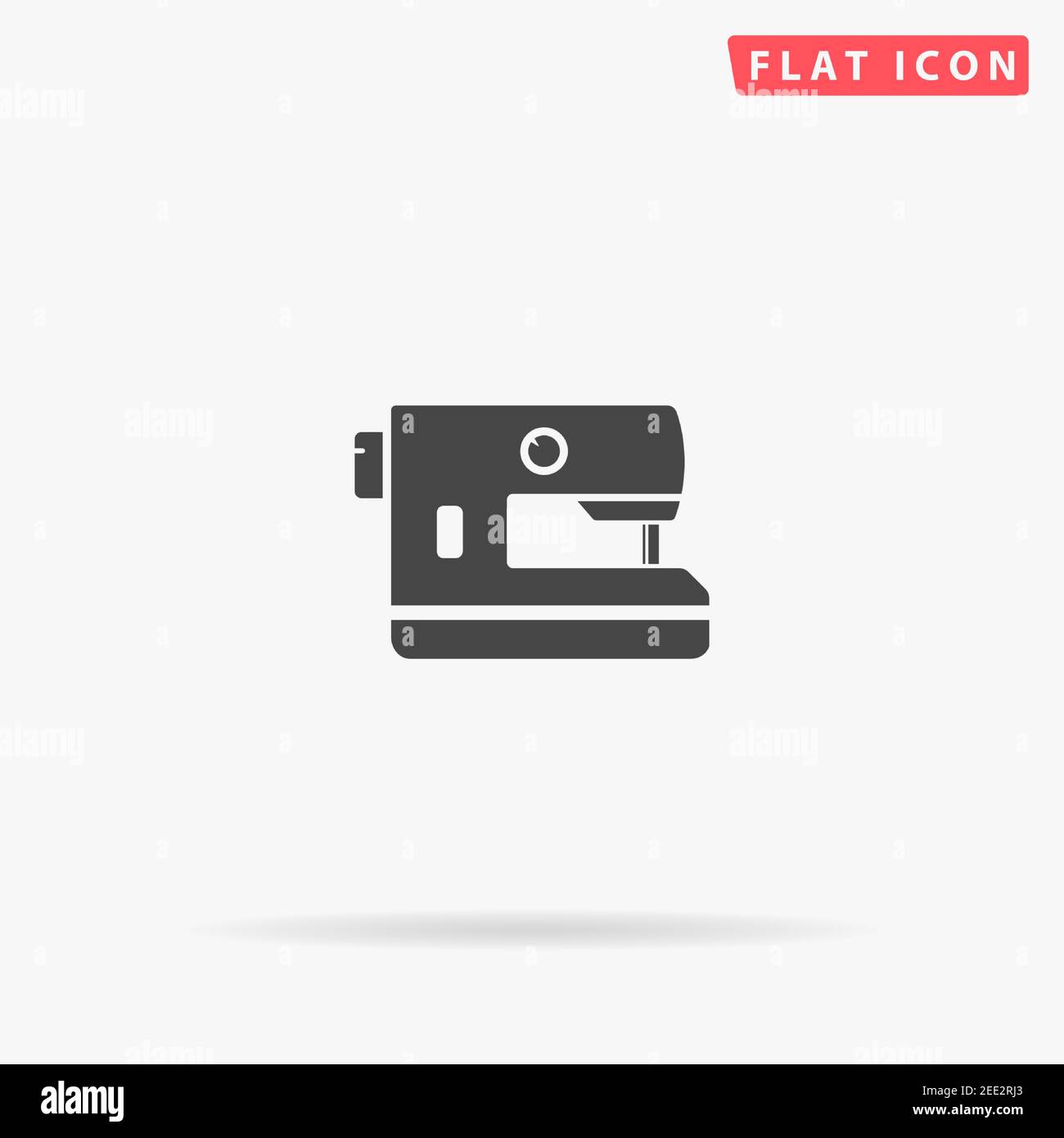 Electric Sewing Machine flat vector icon. Hand drawn style design illustrations. Stock Vector