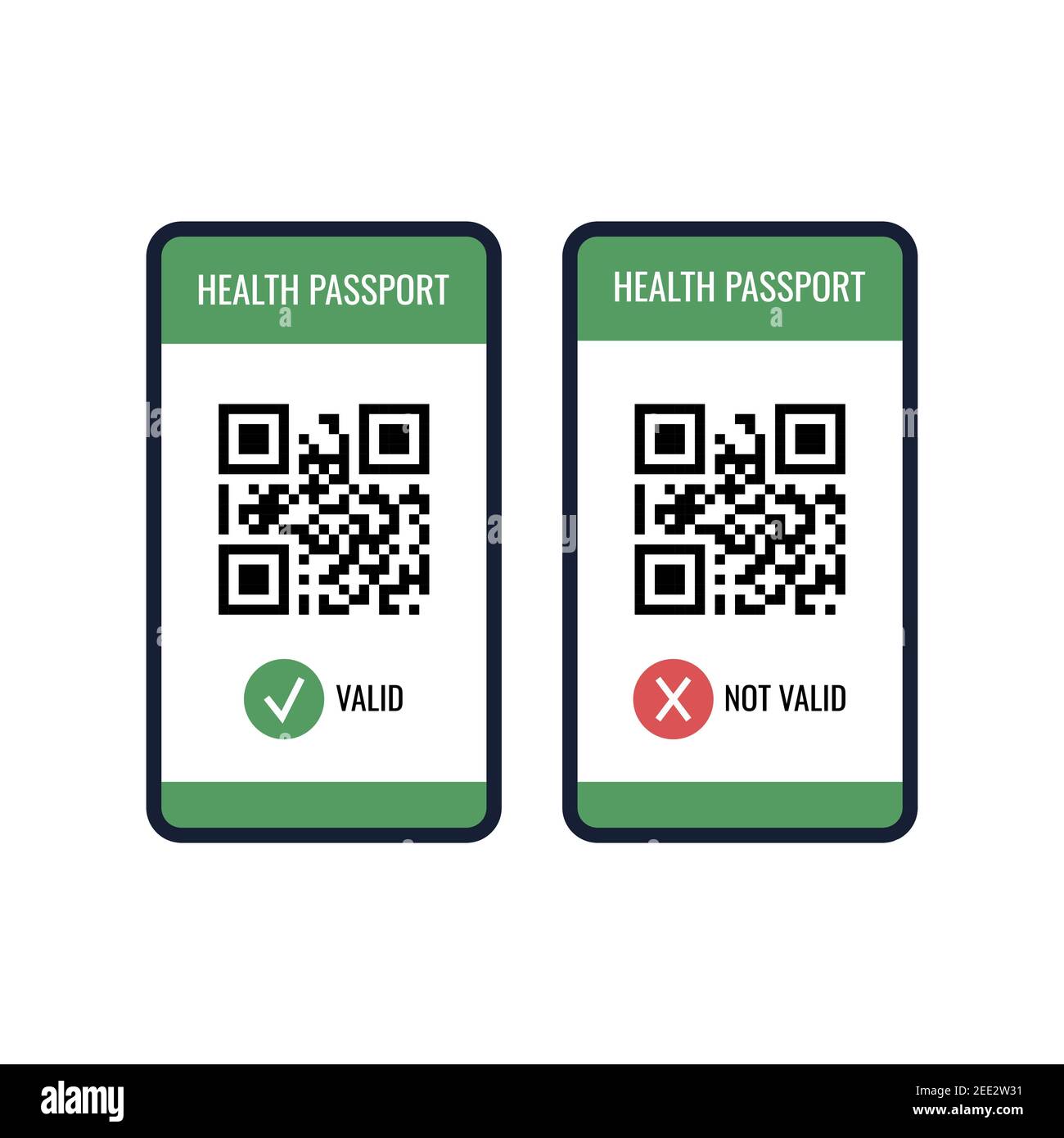 Health Passport on Mobile Phone Screen with Qr-code and Check Mark