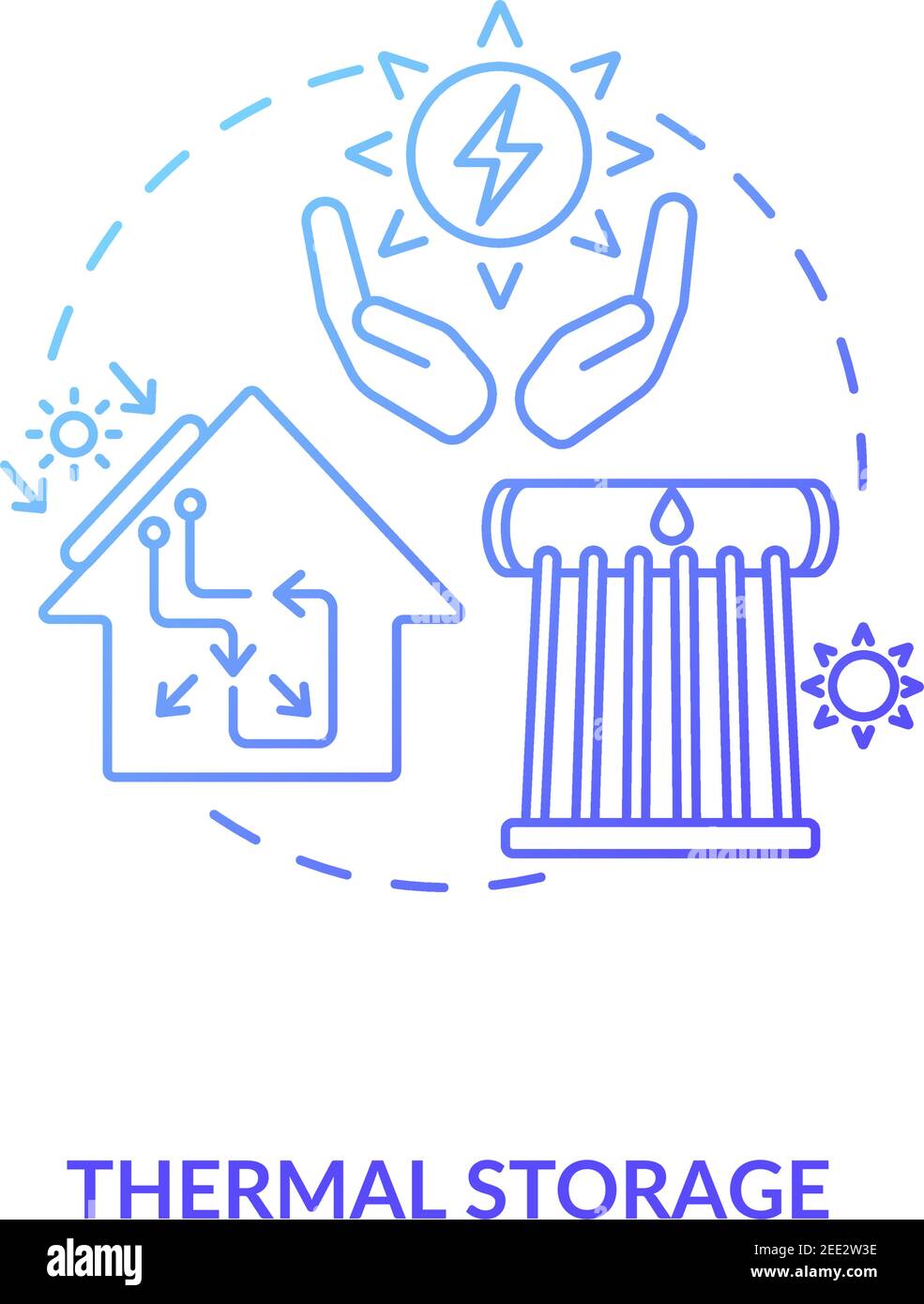 Electricity generation using power of sun concept icon Stock Vector