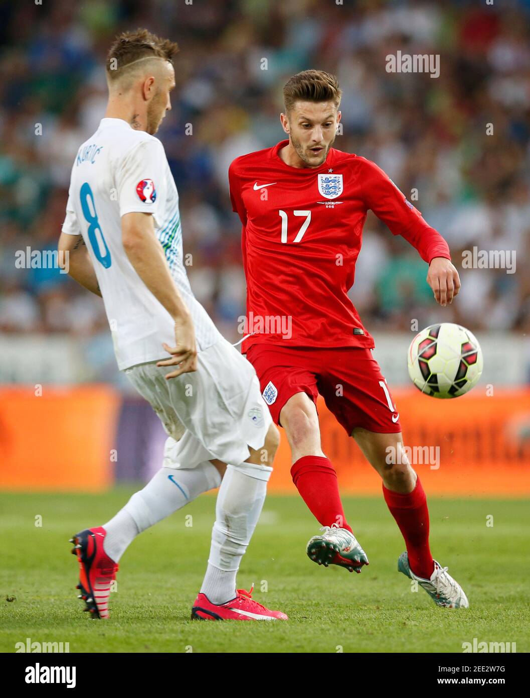 Football Slovenia V England Uefa Euro 16 Qualifying Group E Stozice Stadium Ljubljana Slovenia 14 6 15 Slovenia S Jasmin Kurtic In Action With England S Adam Lallana Action Images Via Reuters John Sibley Stock Photo Alamy