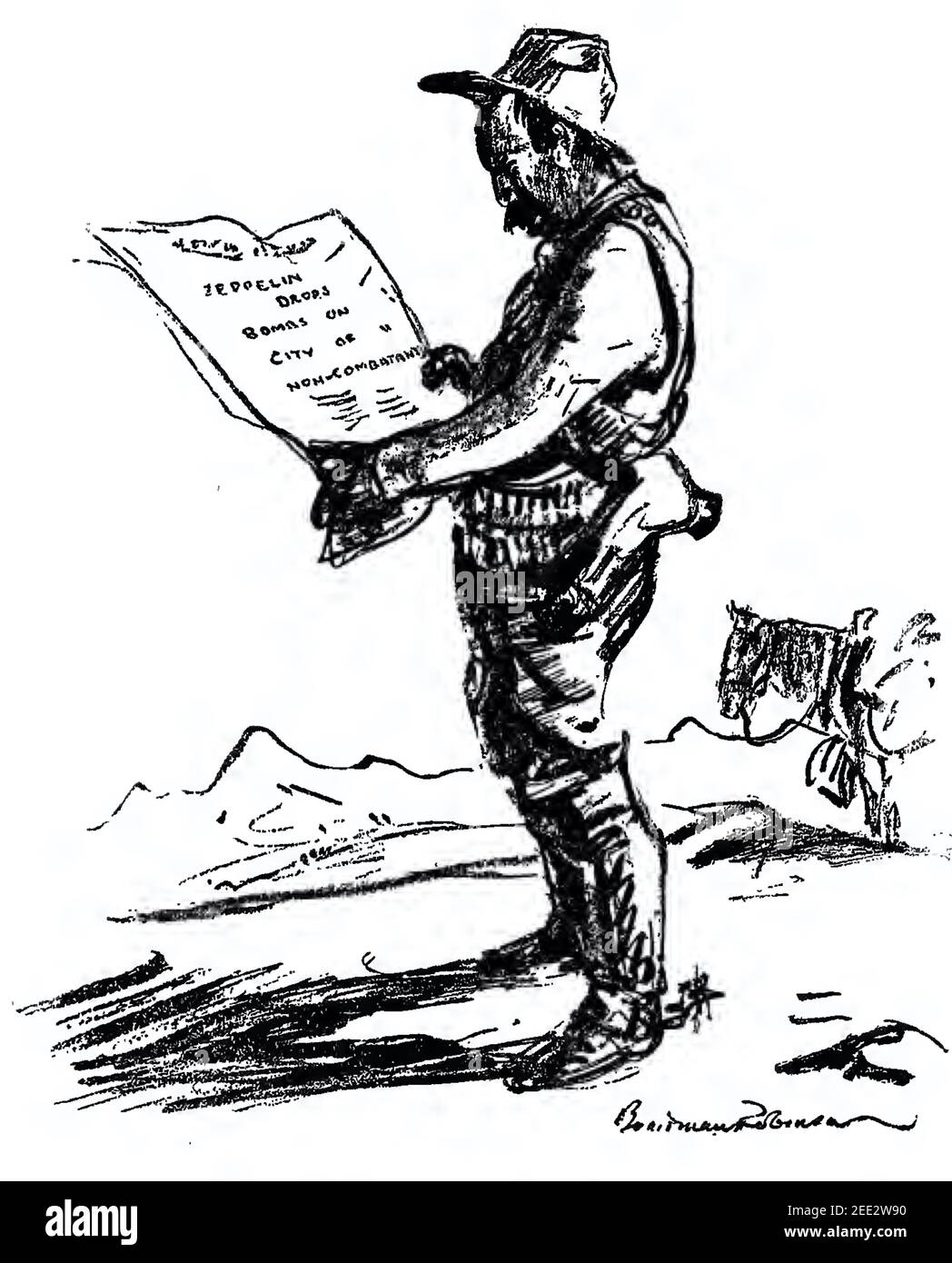 Boardman Robinson cartoon regarding the First World War Stock Photo