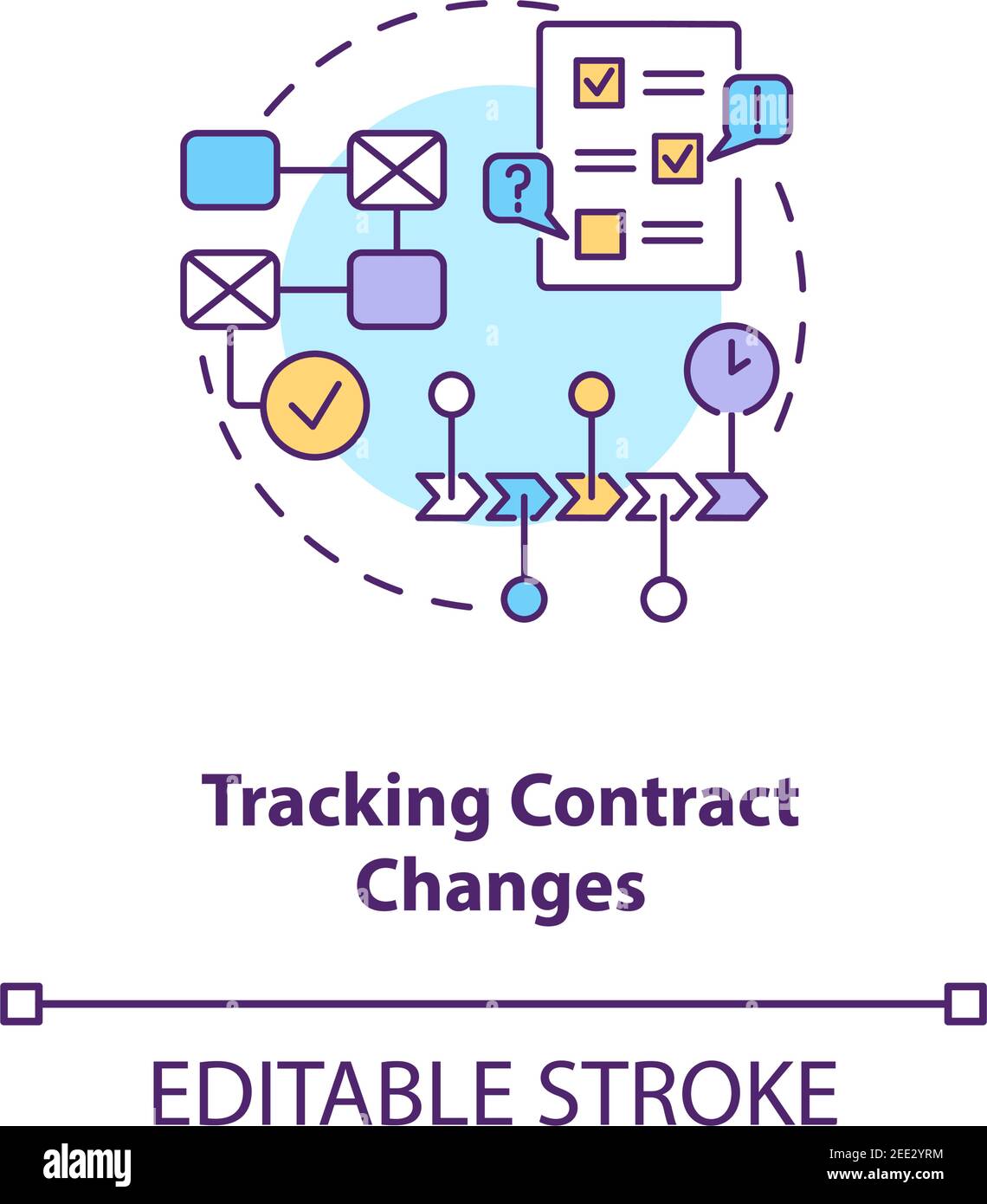 Tracking contract changes concept icon stock vector image art alamy