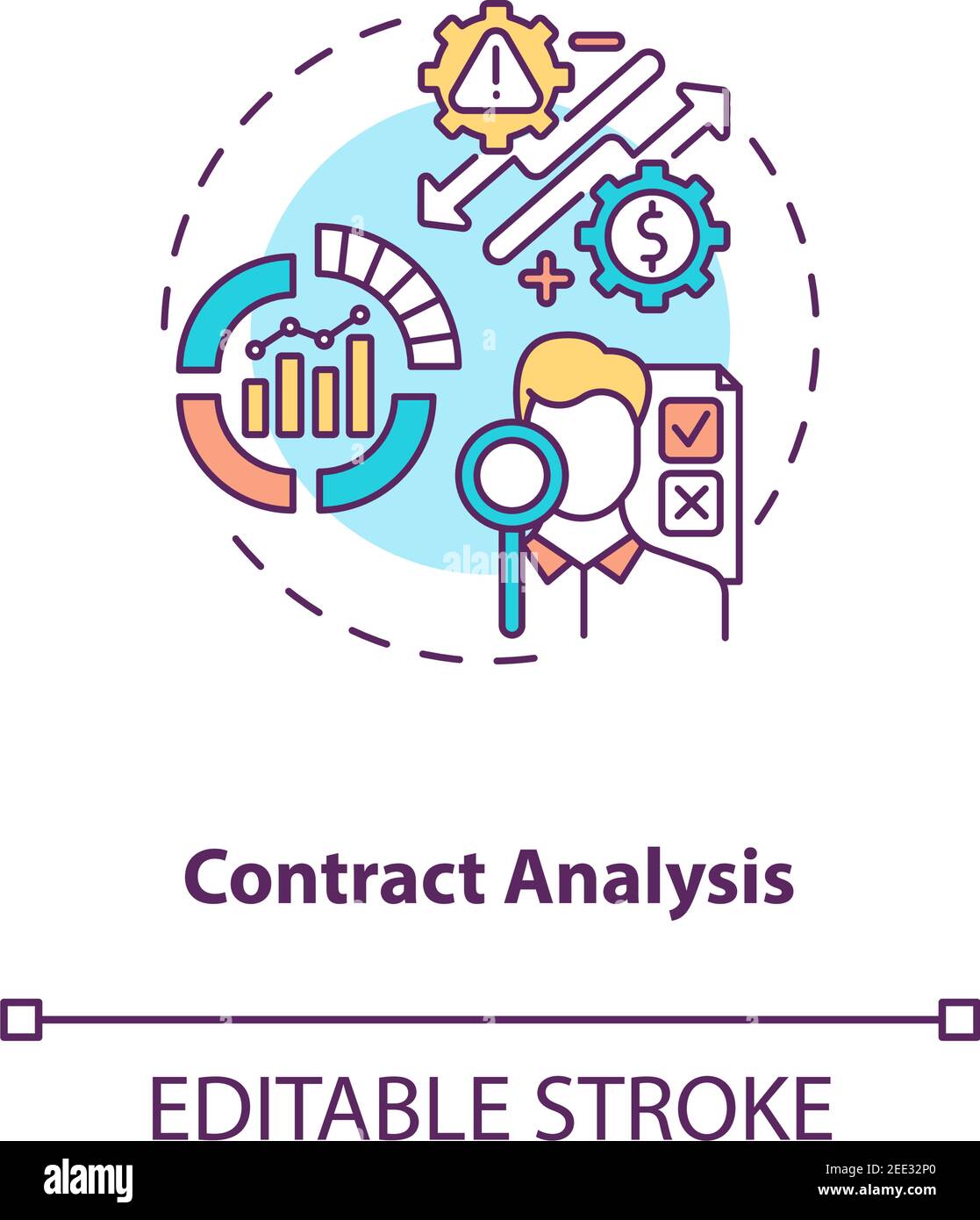 Contract analysis concept icon Stock Vector Image & Art - Alamy
