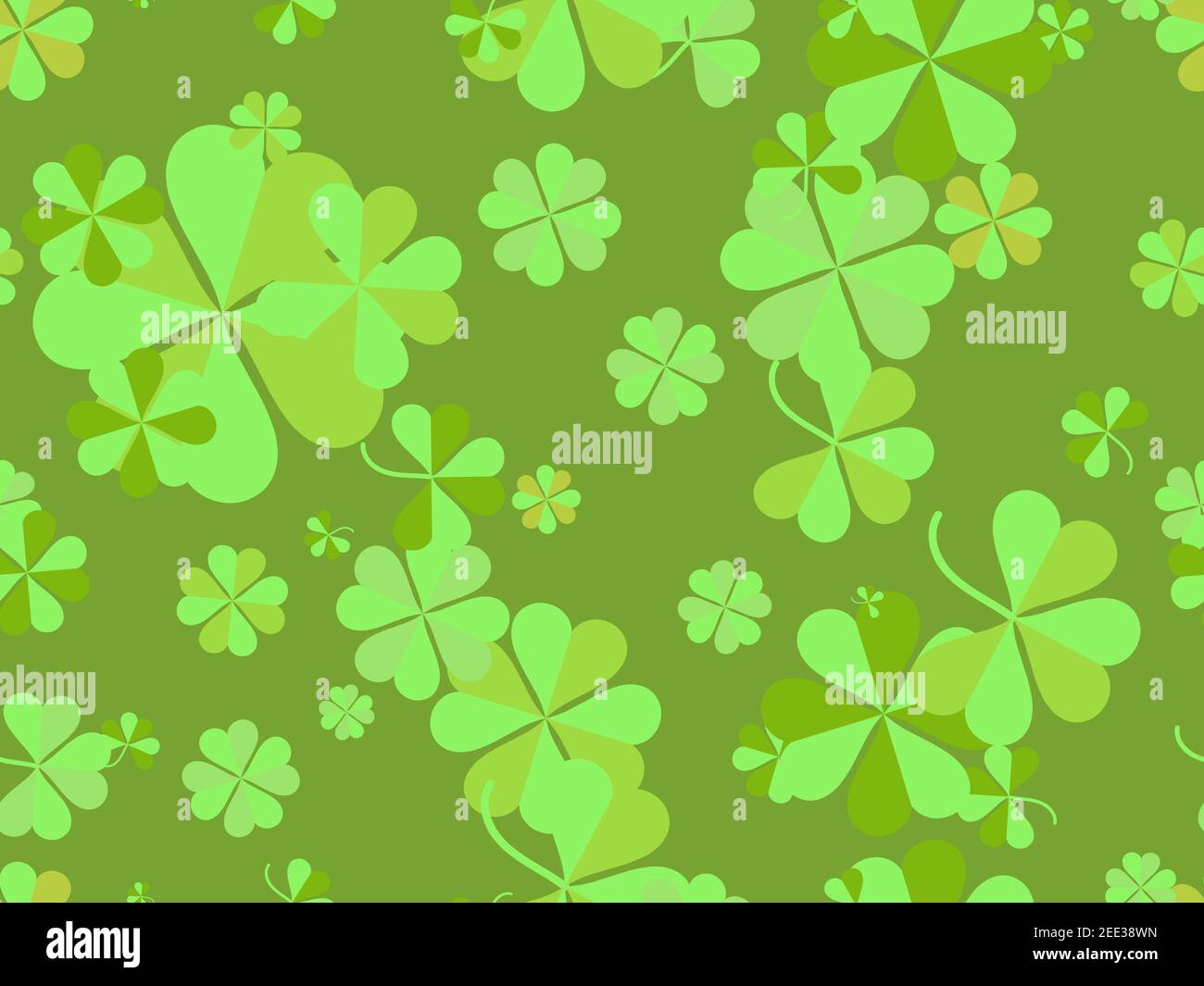 Clover seamless pattern for Saint Patrick's Day. Four-leafed and three ...