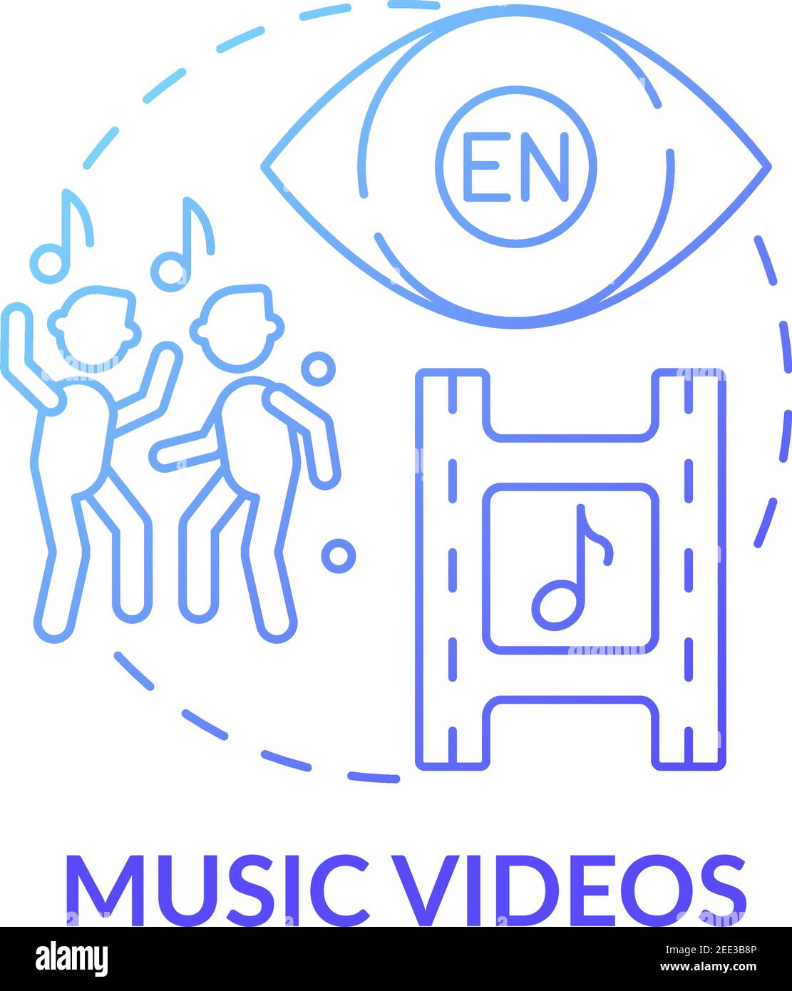 Music videos concept icon Stock Vector