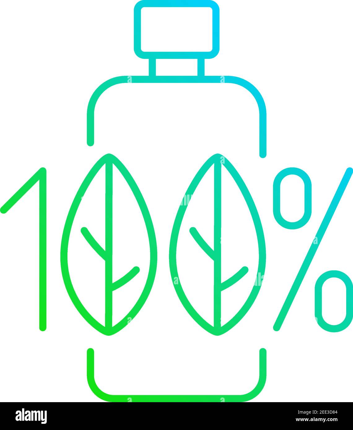 100 percent natural gradient linear vector icon Stock Vector