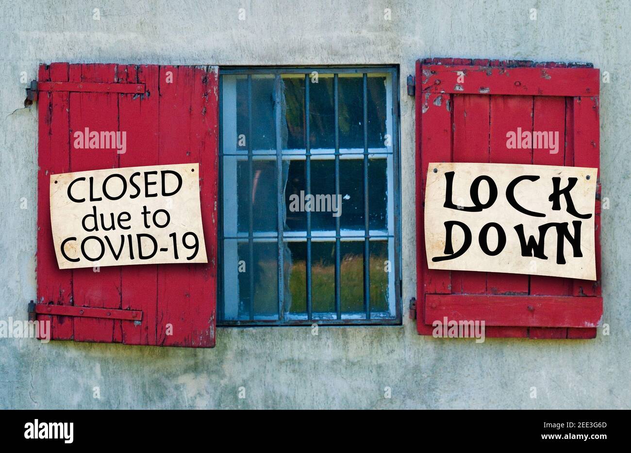 Tragic consequences of covid19, lockdown, closed houses, closed shops