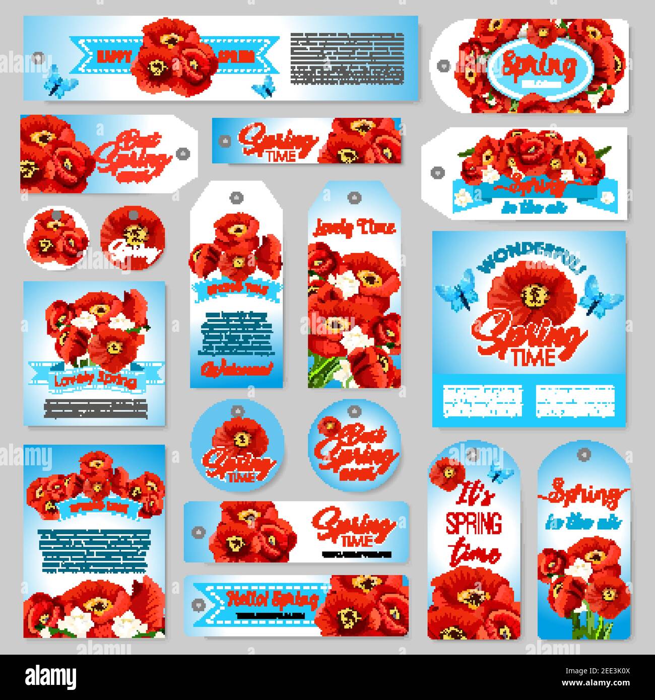 Spring holidays gift tag, sale and discount offer label, greeting card ...