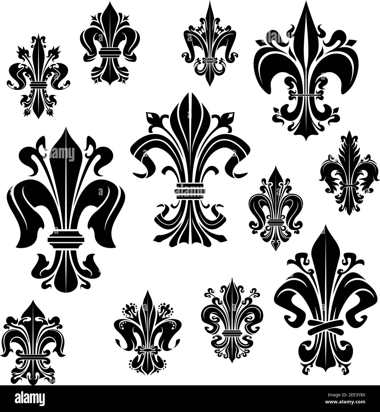 Fleur-de-lis vector icons of heraldic royal lily flower French imperial  epoch symbol. Isolated fleur de lys flourish ornate heraldry petals for  floral Stock Vector Image & Art - Alamy