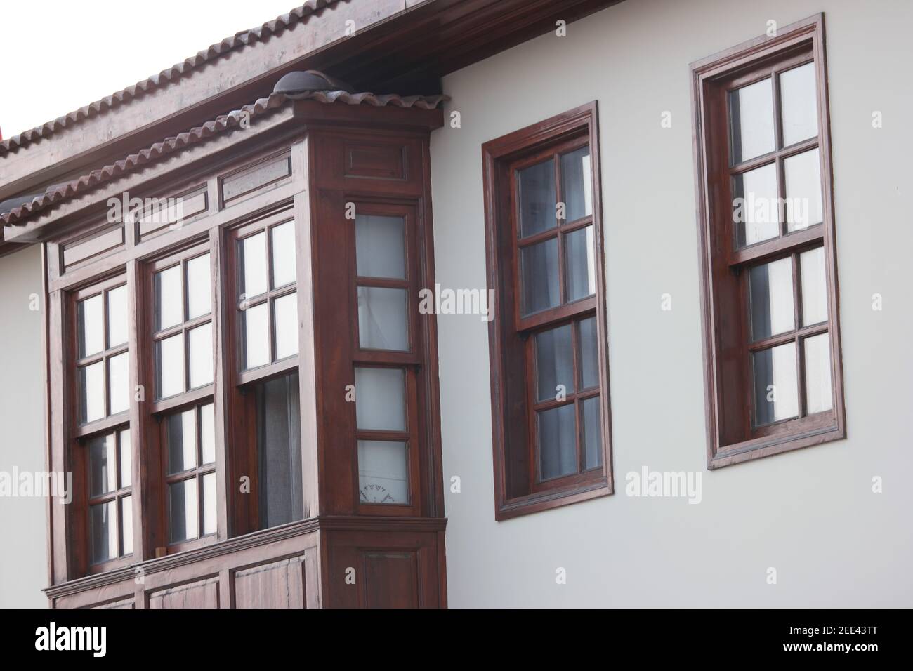 Facade of traditional house at turkish town. Stock Photo