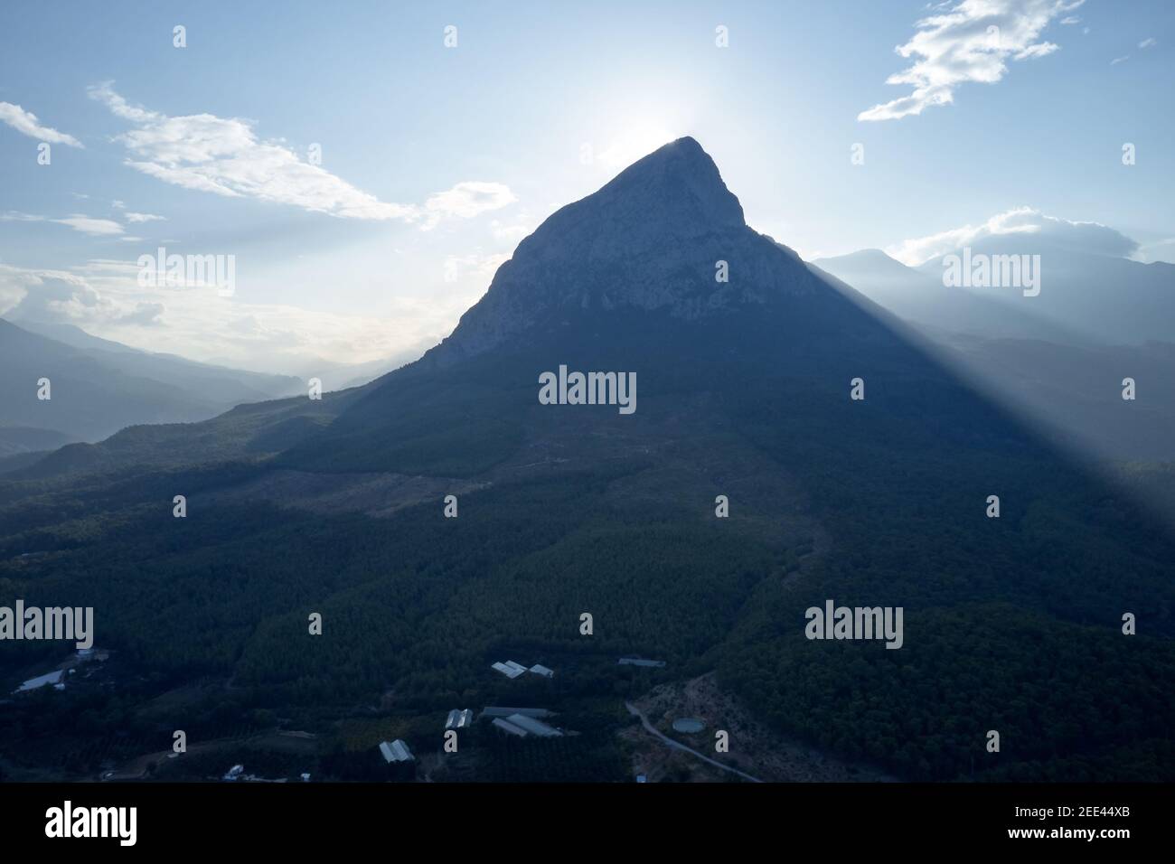 Aerial view sunrise sun shining hi-res stock photography and images - Alamy