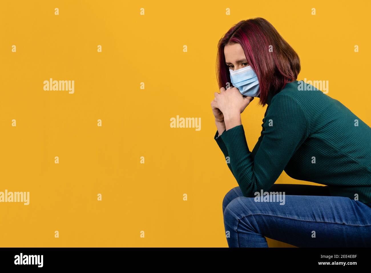 Mental Health and Coping During COVID-19. Disturbed worried young woman ...