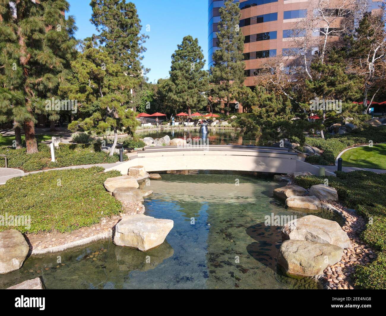 Business office building with little park in University City, San Diego