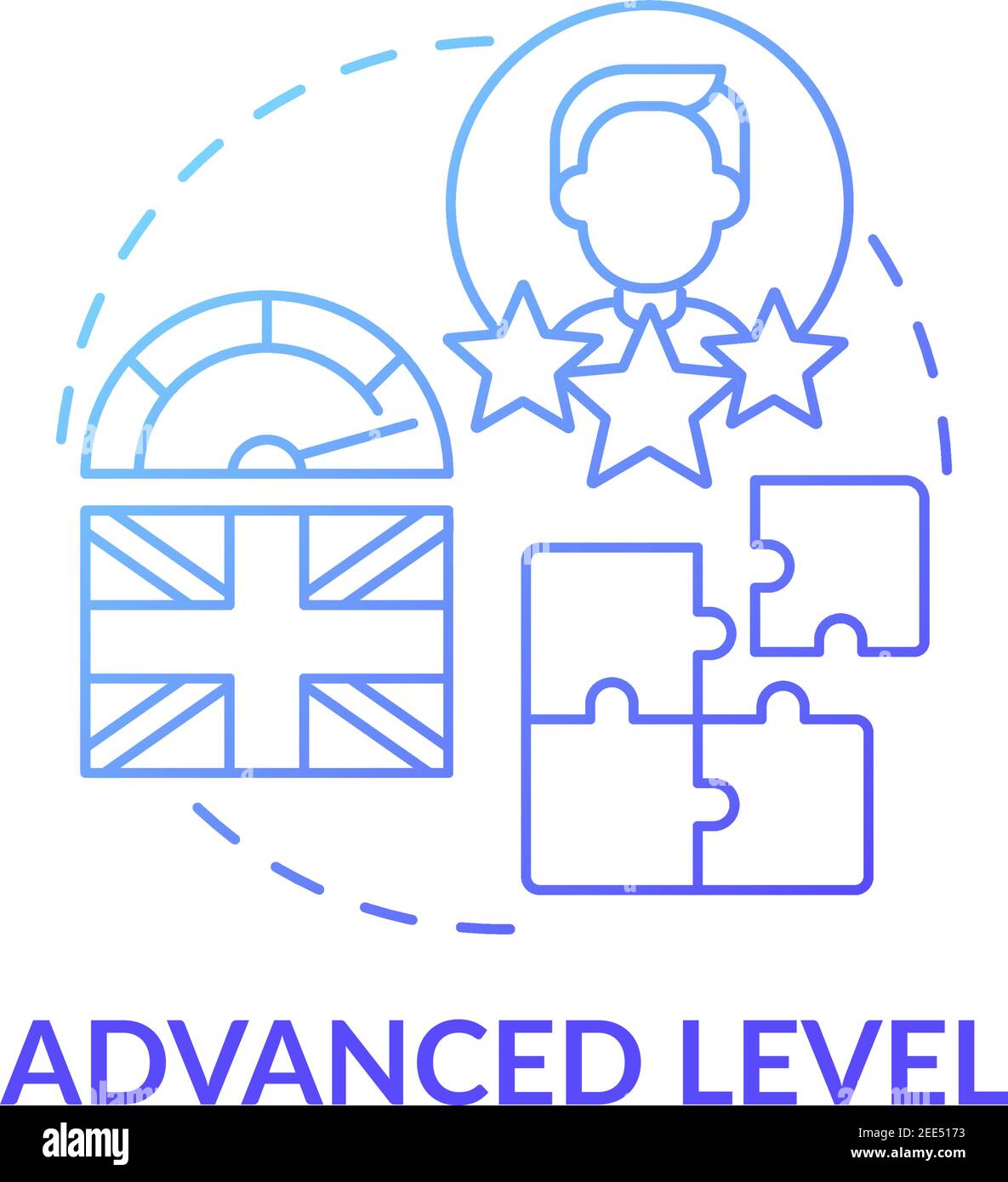 Advanced level concept icon Stock Vector