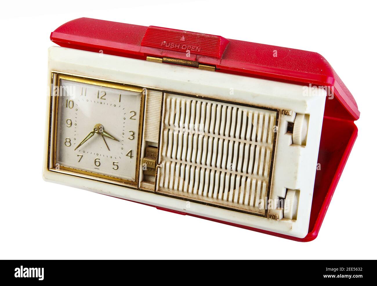 Antique clock on white background Stock Photo - Alamy