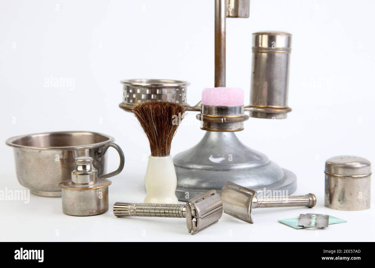 Antique shaving kit Stock Photo Alamy