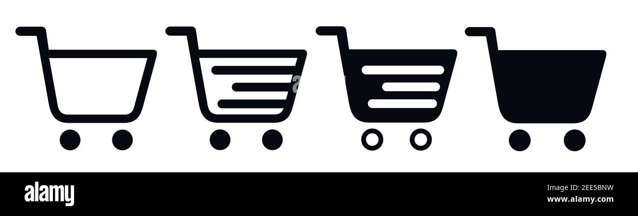 Shopping cart icon set. Shopping cart icon design collection. Vector ...