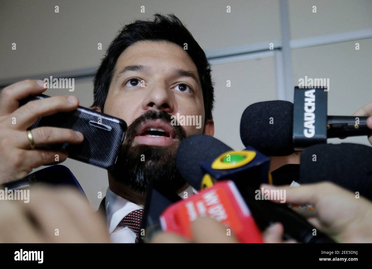 Judge rules Ronaldinho must remain in Paraguayan jail - Paraguayan Supreme Court, Asuncion, Paraguay - March 10, 2020? Prosecutor Osmar Legal talks to the media about Ronaldinho?REUTERS/Jorge Adorno Stock Photo