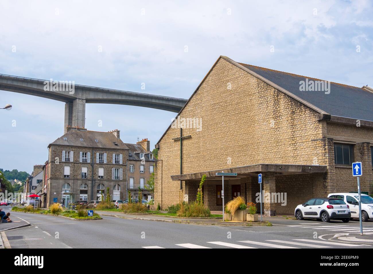 Saint-Brieuc, France - August 27, 2019: Notre Dame du Bon Secours or Our Lady of Good Help catholic church in Port du Legue in Plerin, Brittany Stock Photo