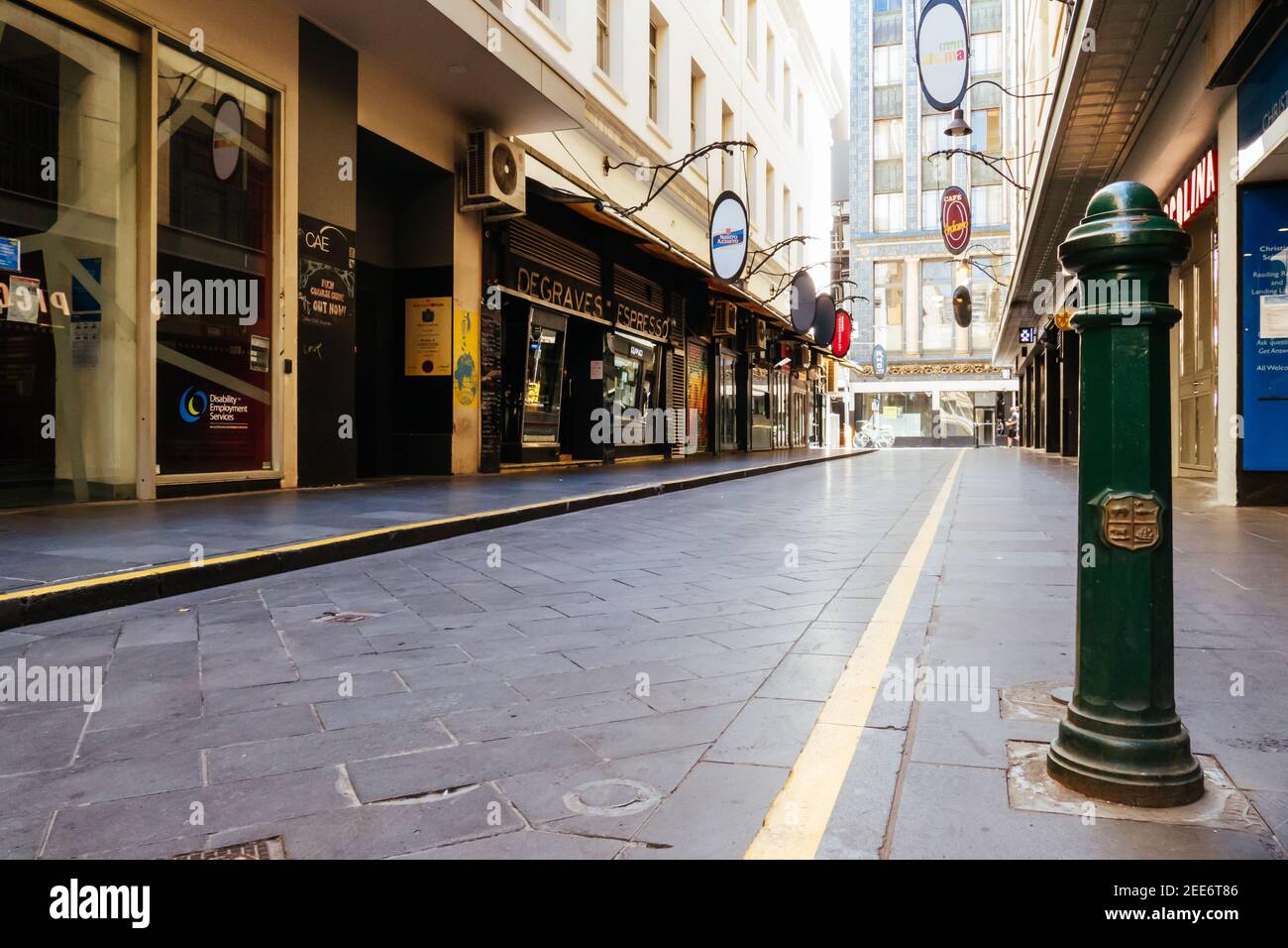 Melbourne in Lockdown During Coronavirus Pandemic Stock Photo