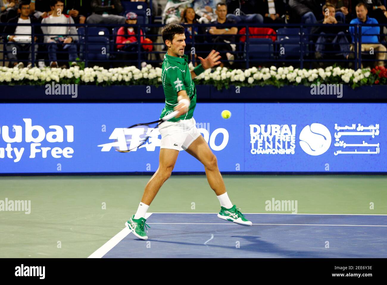 Tennis - ATP 500 - Dubai Tennis Championships - Dubai Duty Free Tennis  Stadium, Dubai, United Arab Emirates - February 28, 2020 Serbia's Novak  Djokovic in action during his Semi Final match