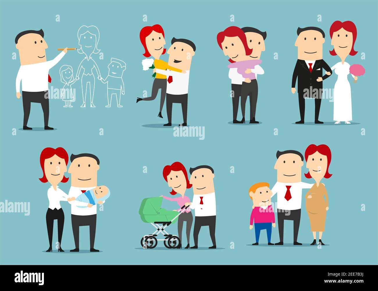 Family life cycle cartoon character set. Single man dreaming about family, dating, newly married couple, happy family with newborn, pregnant woman wit Stock Vector Image & Art - Alamy Family life cycle cartoon character set. Single man dreaming about family, dating, newly married couple, happy family with newborn, pregnant woman wit Stock Vector Image & Art - Alamy