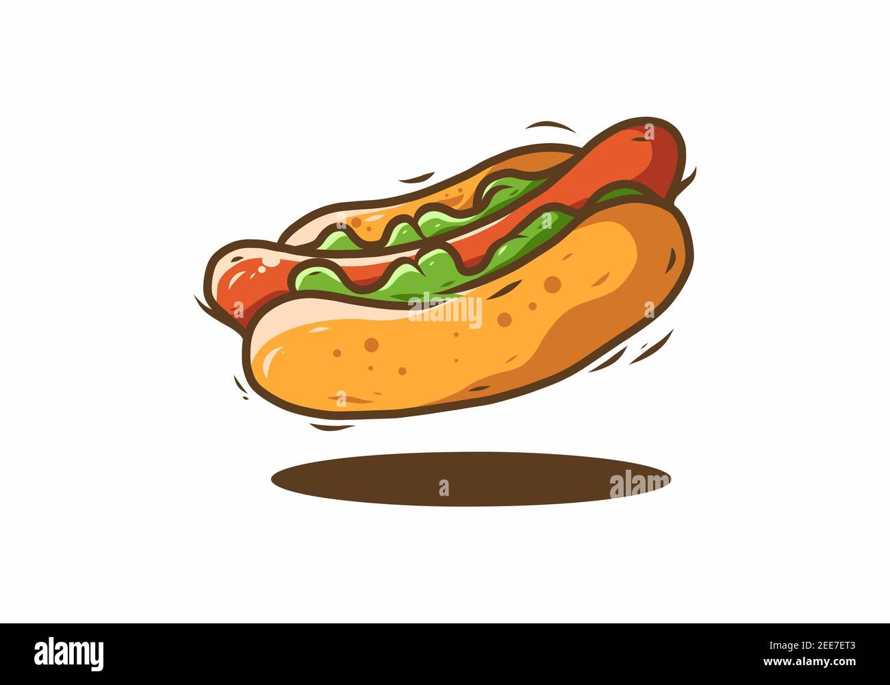 Hotdog fast food illustration drawing design Stock Vector Image