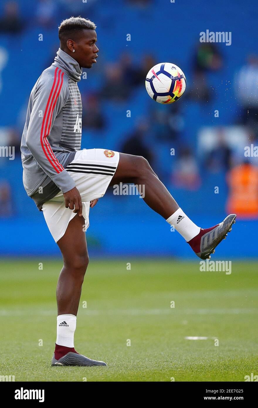 Soccer Football - Premier League - Brighton & Hove Albion v Manchester United - The American Express Community Stadium, Brighton, Britain - May 4, 2018 Manchester United's Paul Pogba during the warm up before the match REUTERS/Eddie Keogh EDITORIAL USE ONLY. No use with unauthorized audio, video, data, fixture lists, club/league logos or "live" services. Online in-match use limited to 75 images, no video emulation. No use in betting, games or single club/league/player publications. Please contact your account representative for further details. Stock Photo