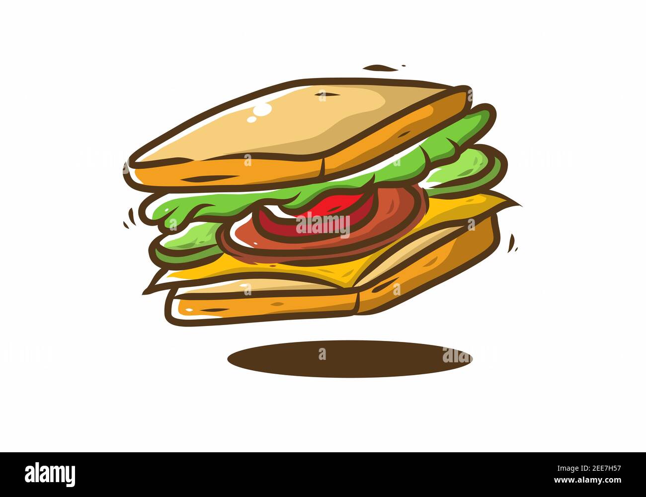 Sandwich fast food illustration drawing design Stock Vector Image & Art