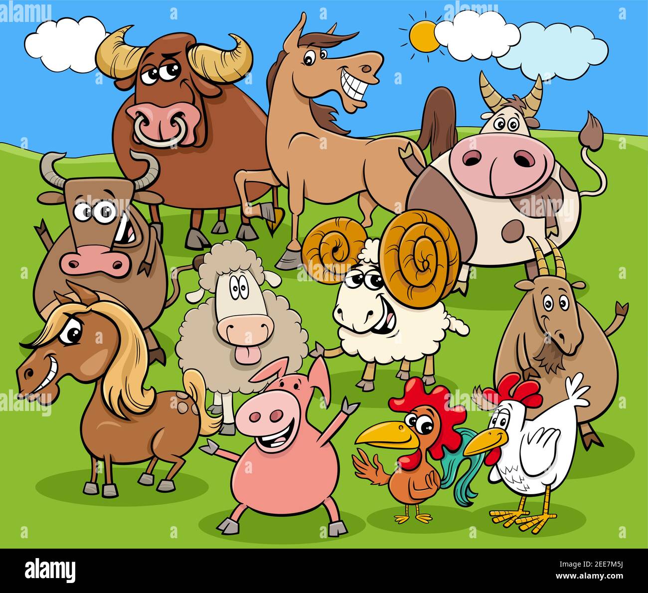 Cartoon illustration of funny farm animals comic characters group Stock  Vector Image & Art - Alamy
