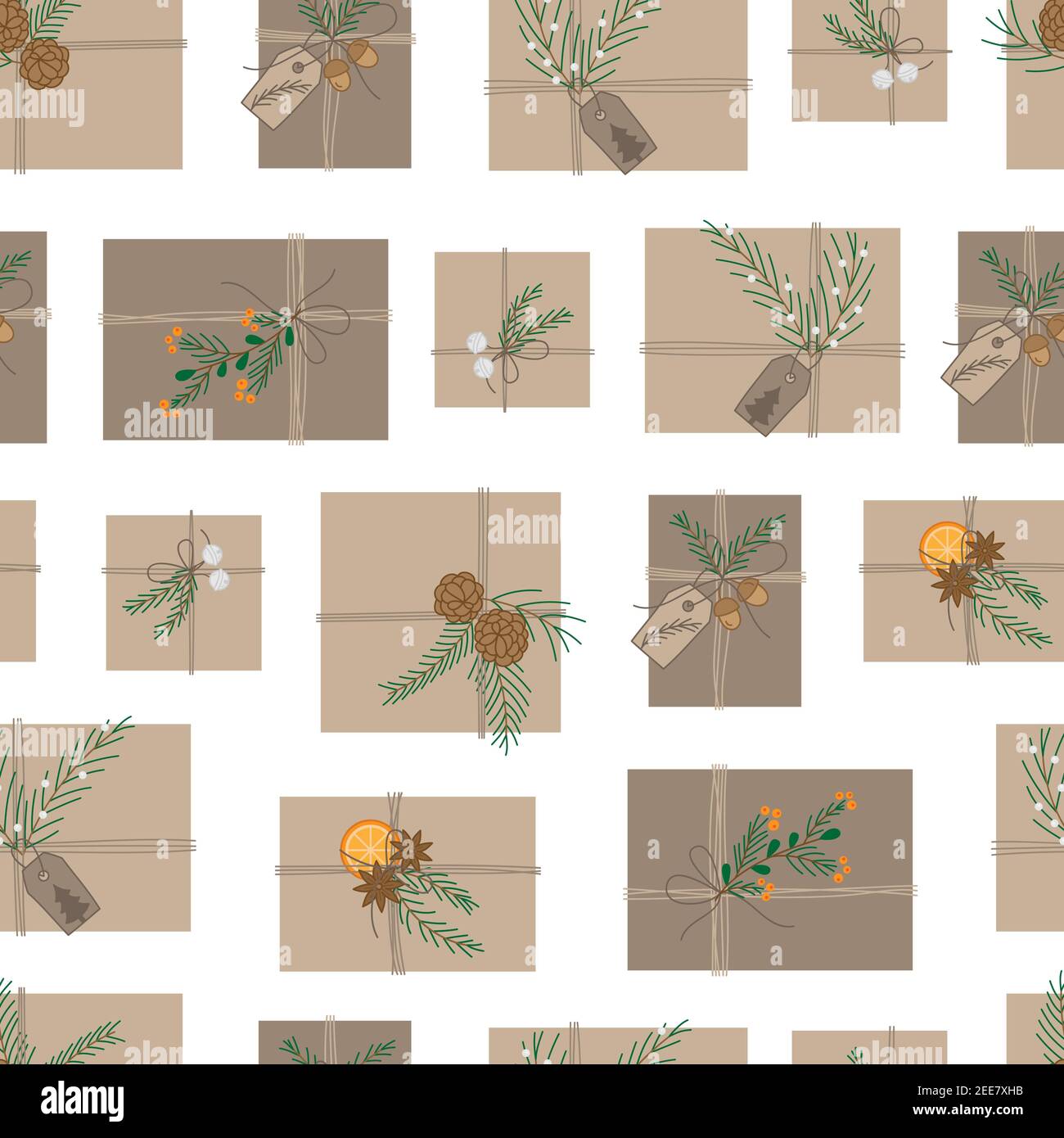 Presents brown paper Stock Vector Images - Alamy
