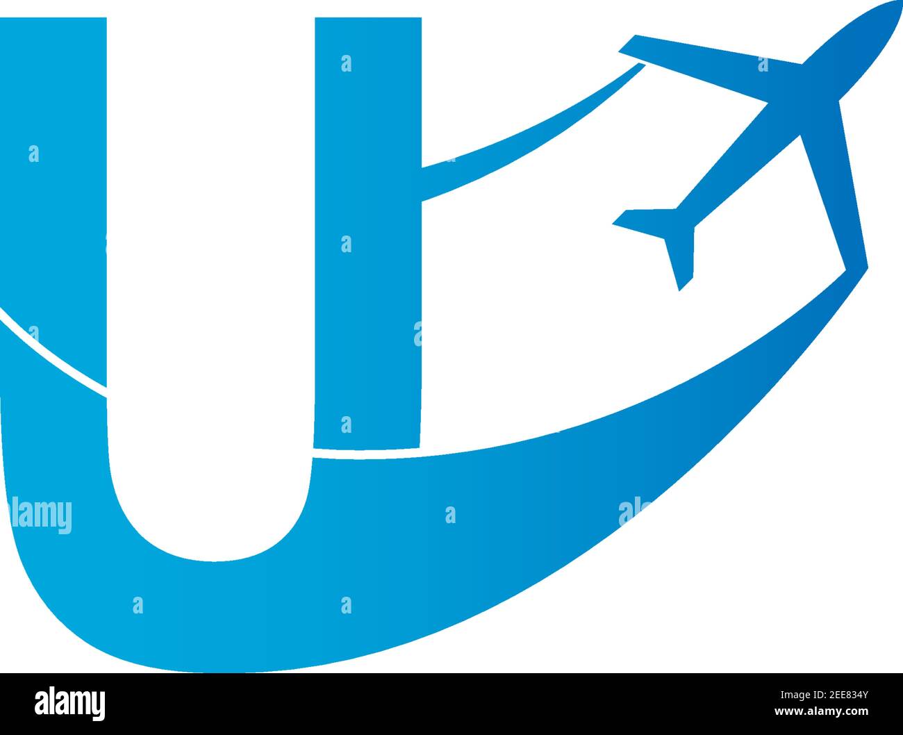Letter U with plane logo icon design vector illustration template Stock ...