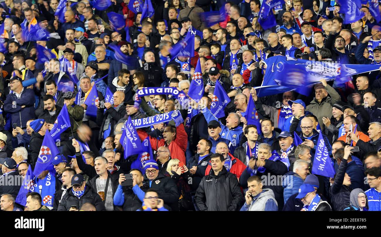 Soccer Football - Champions League - Group C - GNK Dinamo Zagreb v Shakhtar  Donetsk - Stadion Maksimir, Zagreb, Croatia - November 6, 2019 GNK Dinamo  Zagreb fans before the match REUTERS/Antonio Bronic Stock Photo - Alamy