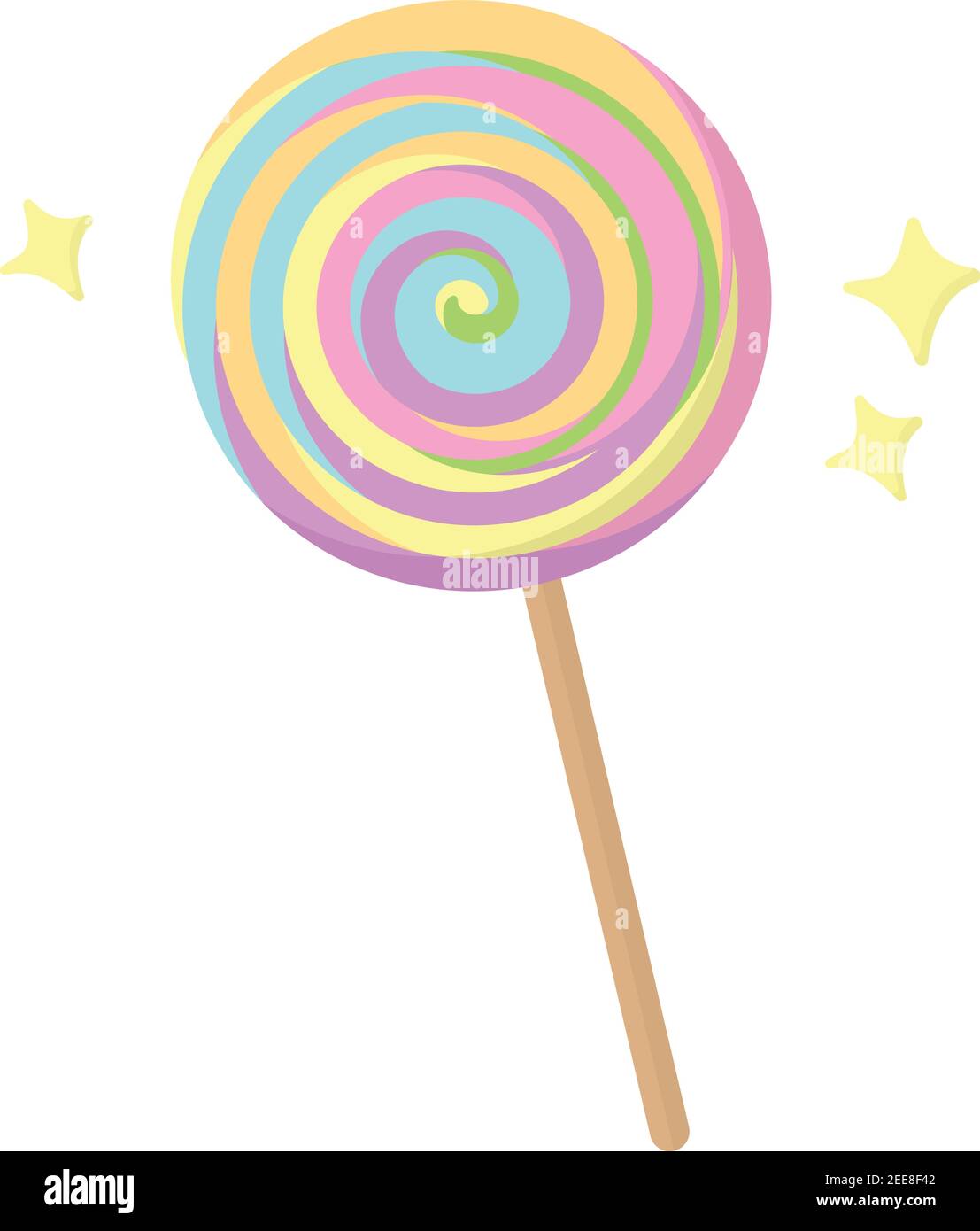 Premium Vector  Swirl lollipop cartoon doing vandalism and caught by the  police , cute design