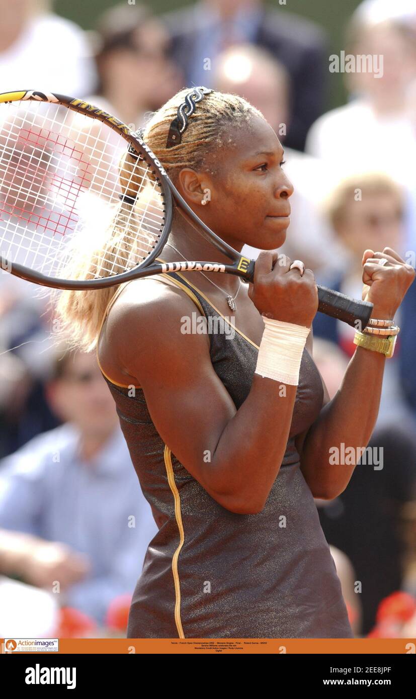 Tennis - French Open Championships 2002 - Women's Singles - Final - Roland  Garros - 8/6/02 Serena Williams celebrates the win Mandatory Credit:Action  Images / Rudy Lhomme Digital Stock Photo - Alamy