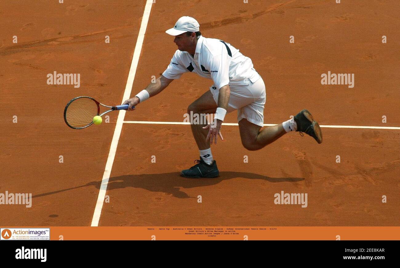 Tennis - Davis Cup - Australia v Great Britain - Reverse Singles - Sydney  International Tennis Centre - 9/2/03 Great Britain's Miles MacLagan in  action Mandatory Credit:Action Images / Jason O'Brien LivePic Stock Photo -  Alamy