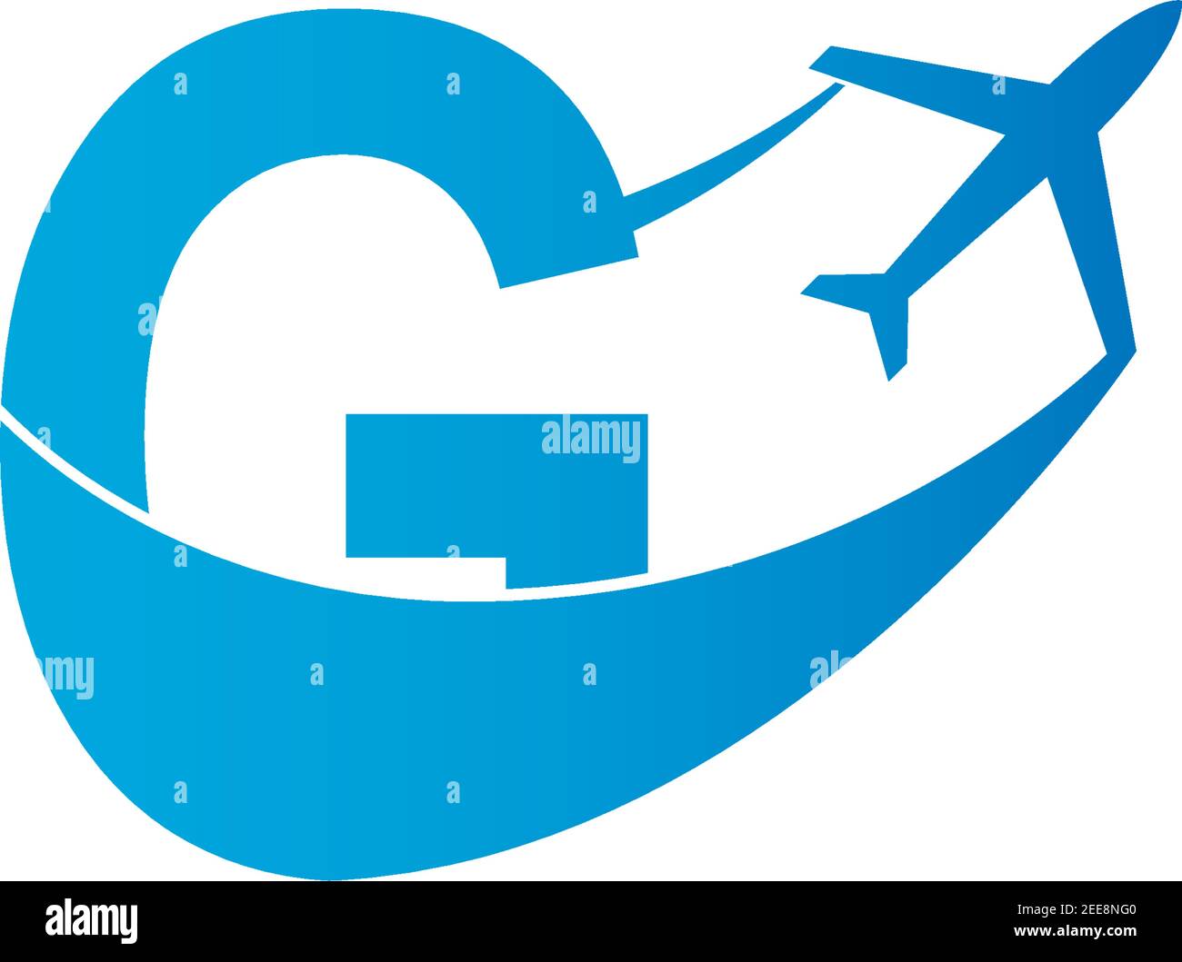 Letter G with plane logo icon design vector illustration template Stock ...
