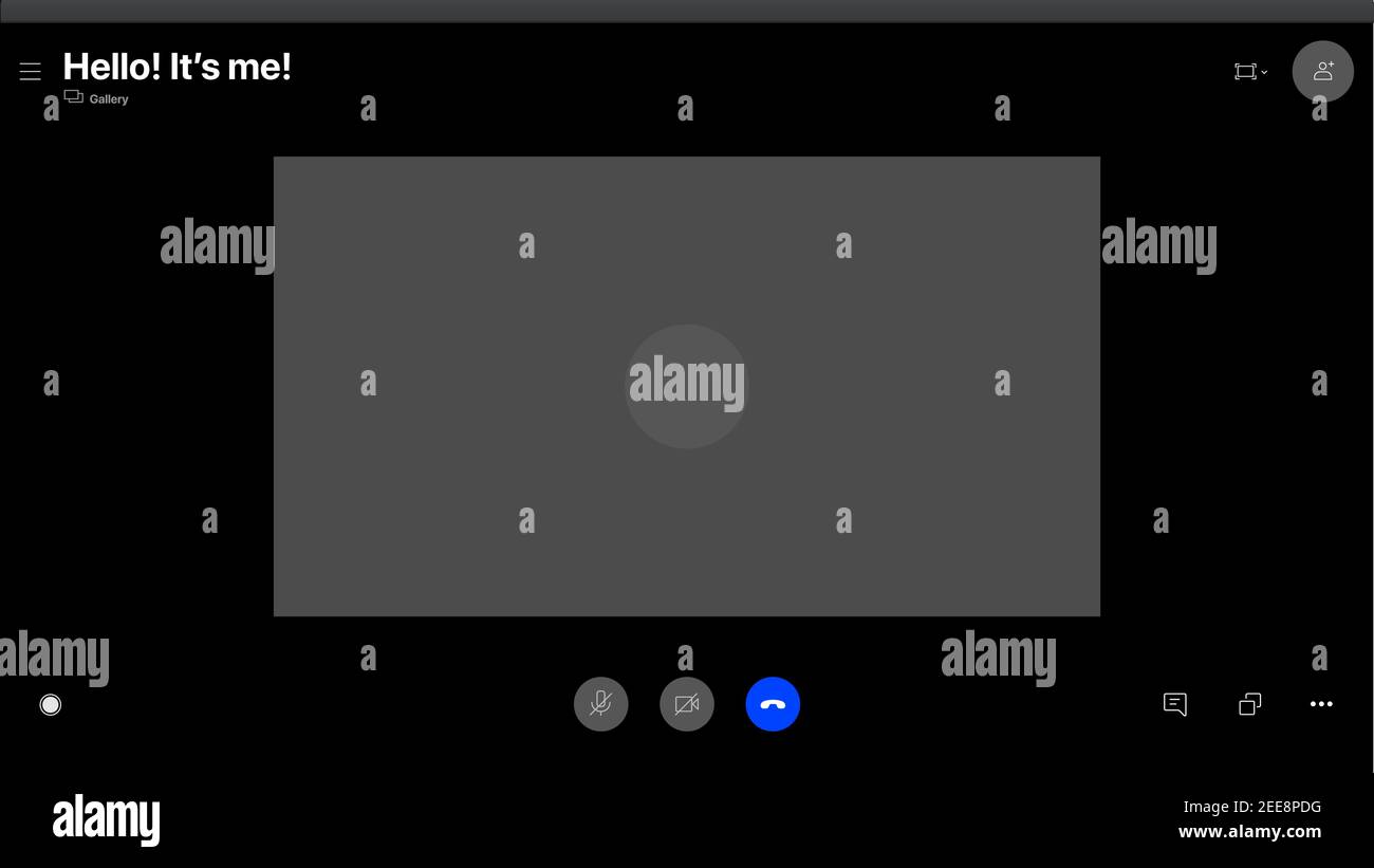 Video Call Template Interface for one Person. Meeting App Flat Vector