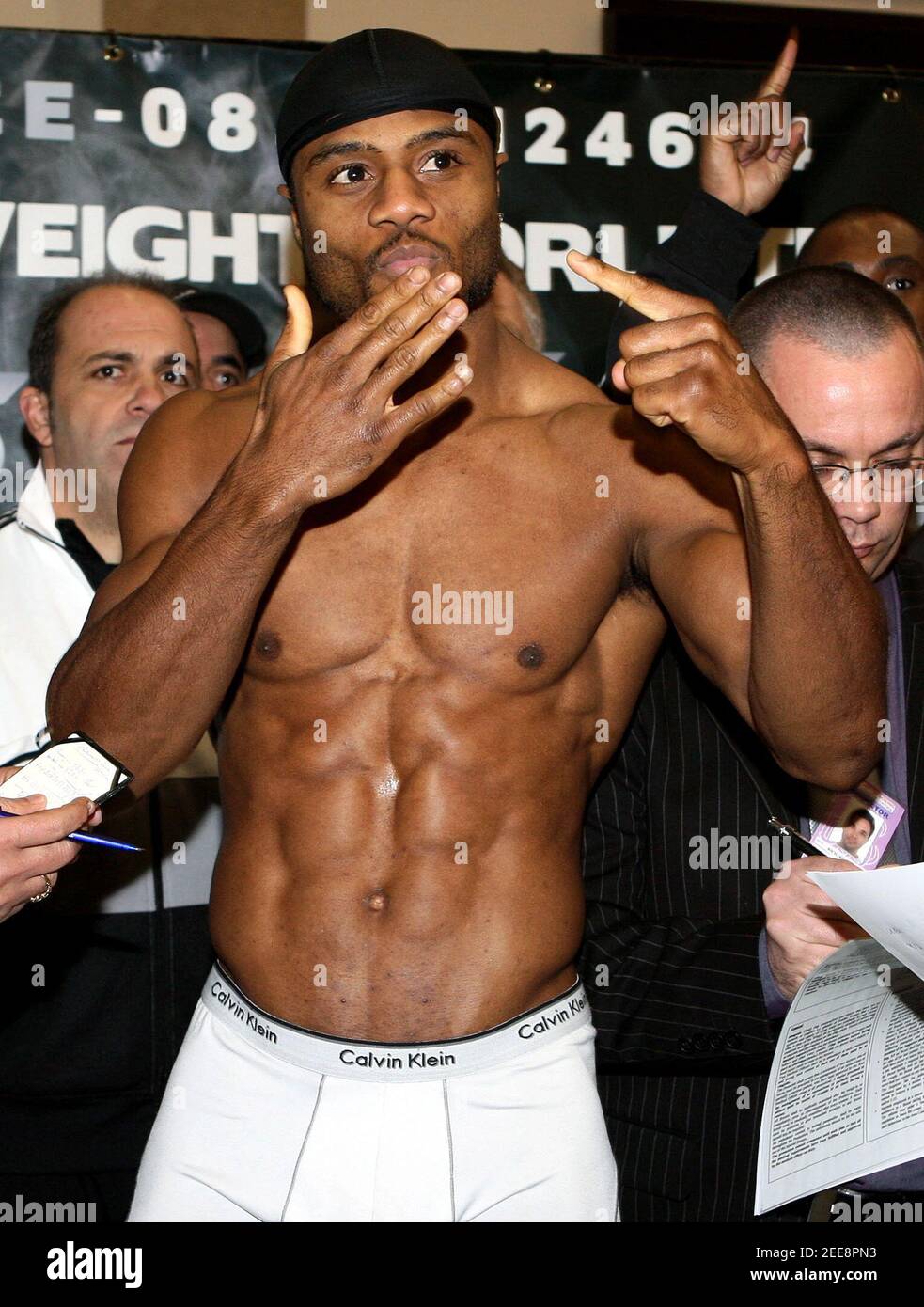 Boxing - Carl Froch & Jean Pascal Weigh-In - Victoria Shopping Centre, Nottingham, NG1 3QN - 5/12/08  Jean Pascal during the Weigh In  Mandatory Credit: Action Images / Scott Heavey  Livepic Stock Photo