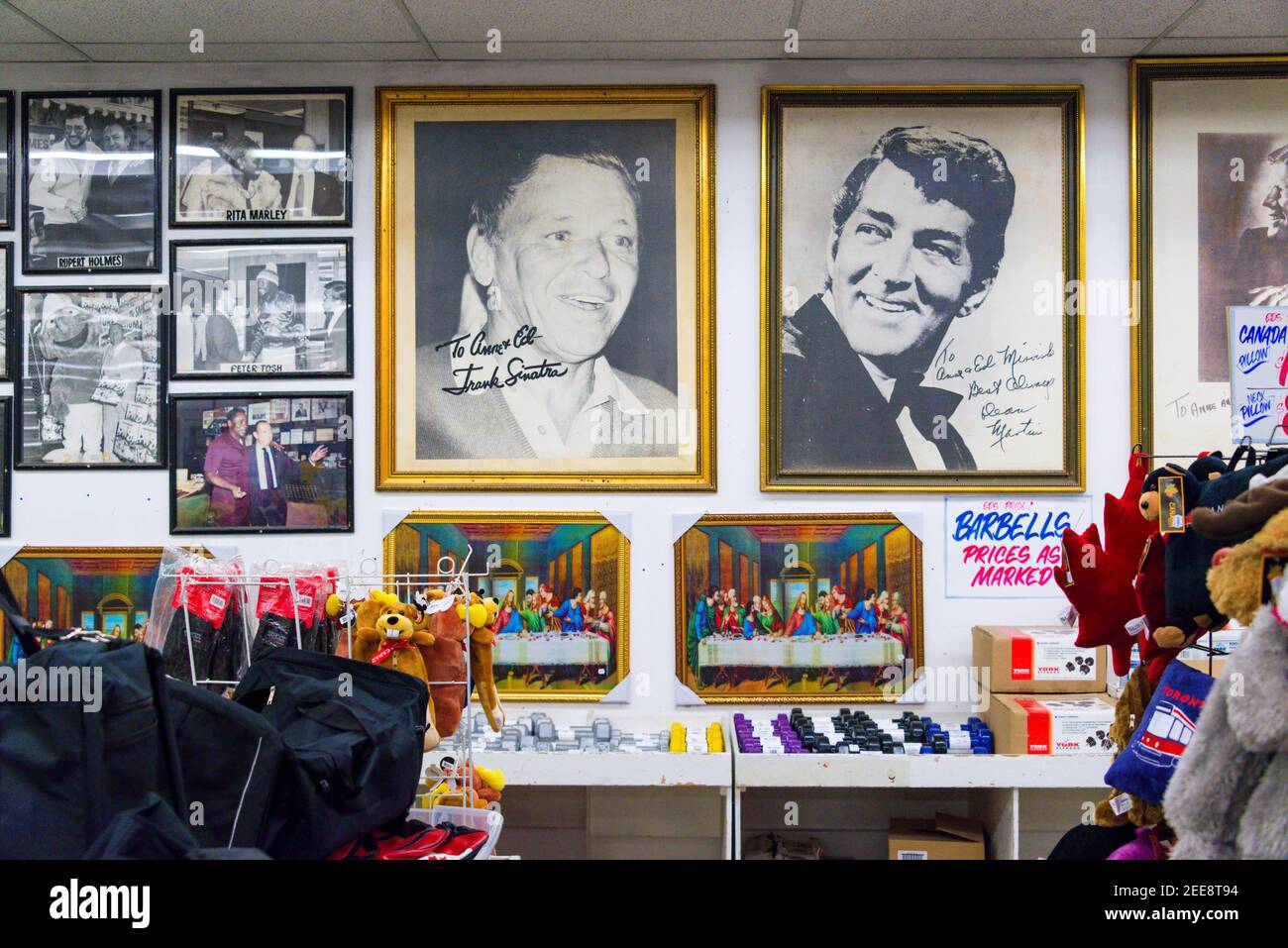 Honest Ed old style retail store. Frank Sinatra and other people autographed pics on the wall.  The iconic business is set to close for good on Decemb Stock Photo