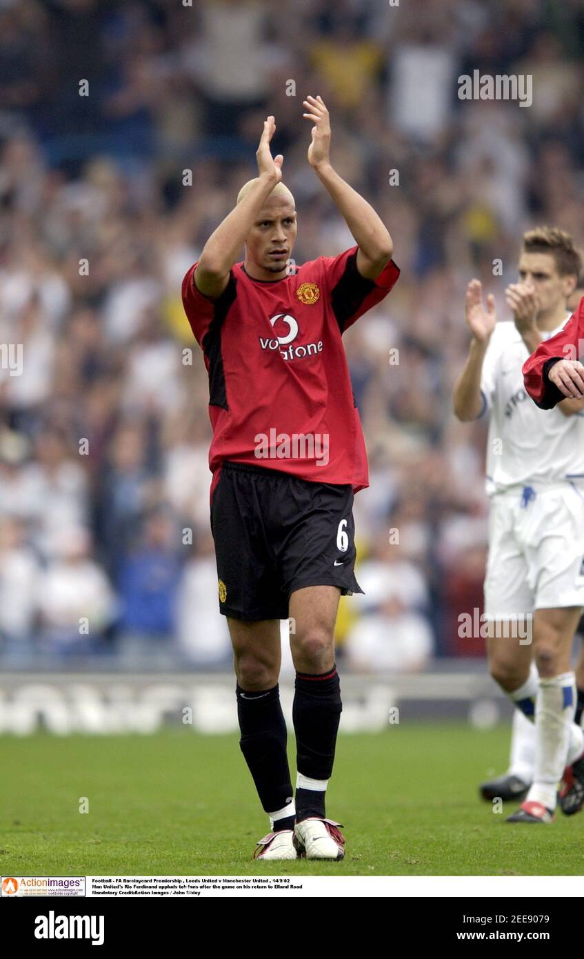Football Fa Barclaycard Premiership Leeds United V Manchester United 14 9 02 Man United S Rio Ferdinand Football Fa Barclaycard Premiership Leeds United V Manchester United 14 9 02 Man United S Rio Ferdinand