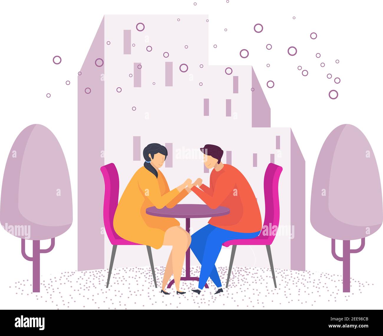 Couples in love. Romantic meeting on the street Stock Vector Image ...