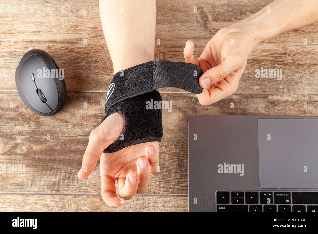 Chronic trauma to the wrist joint in people using computer mouse may