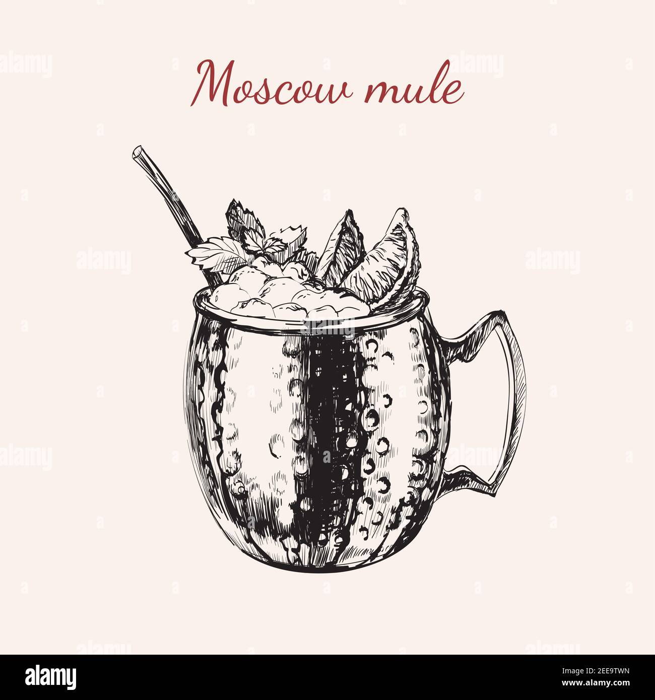 Moscow Mule Hand Drawn Drink Vector Illustration Stock Vector Image