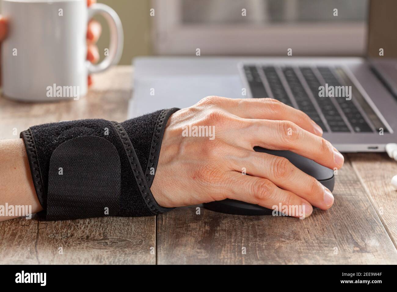 Chronic trauma to the wrist joint in people using computer mouse may