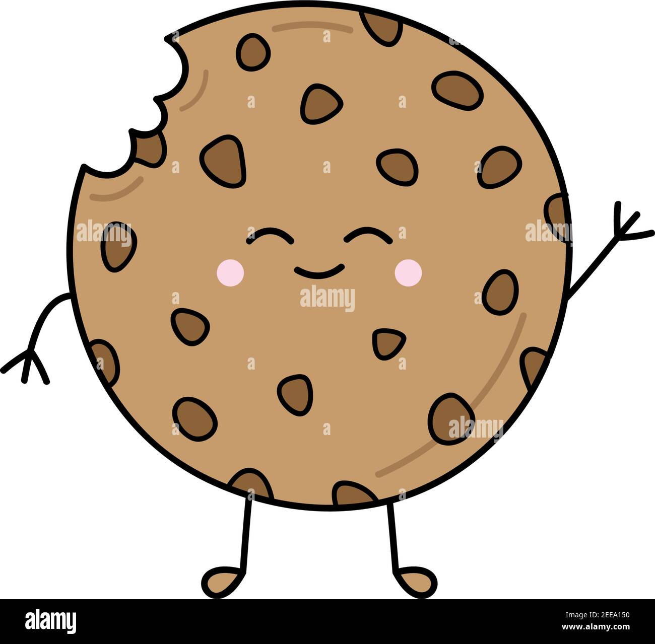 Cute chocolate chip cookie vector illustration Stock Vector Image & Art