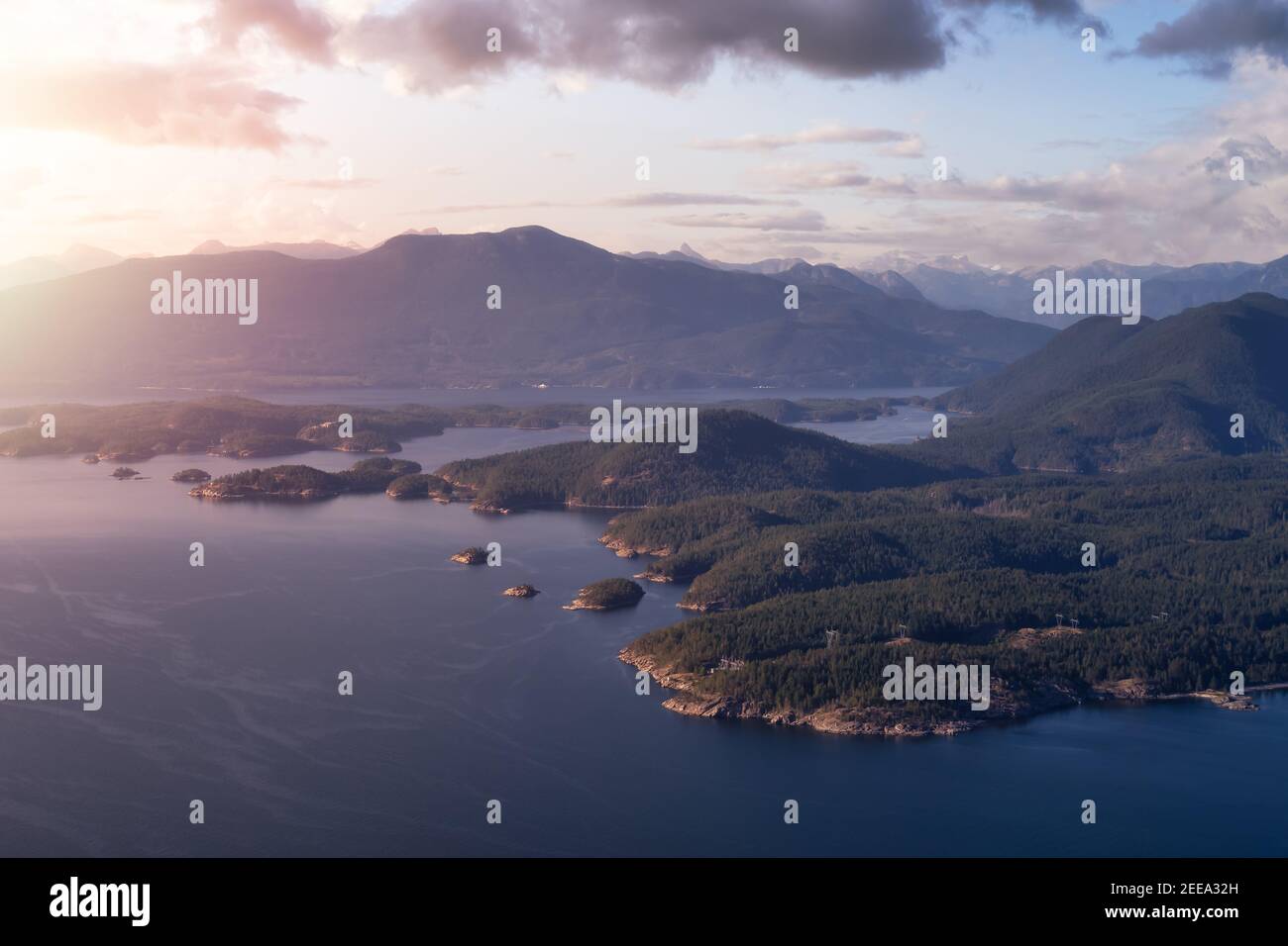 Aerial view of Nelson Island Stock Photo Alamy